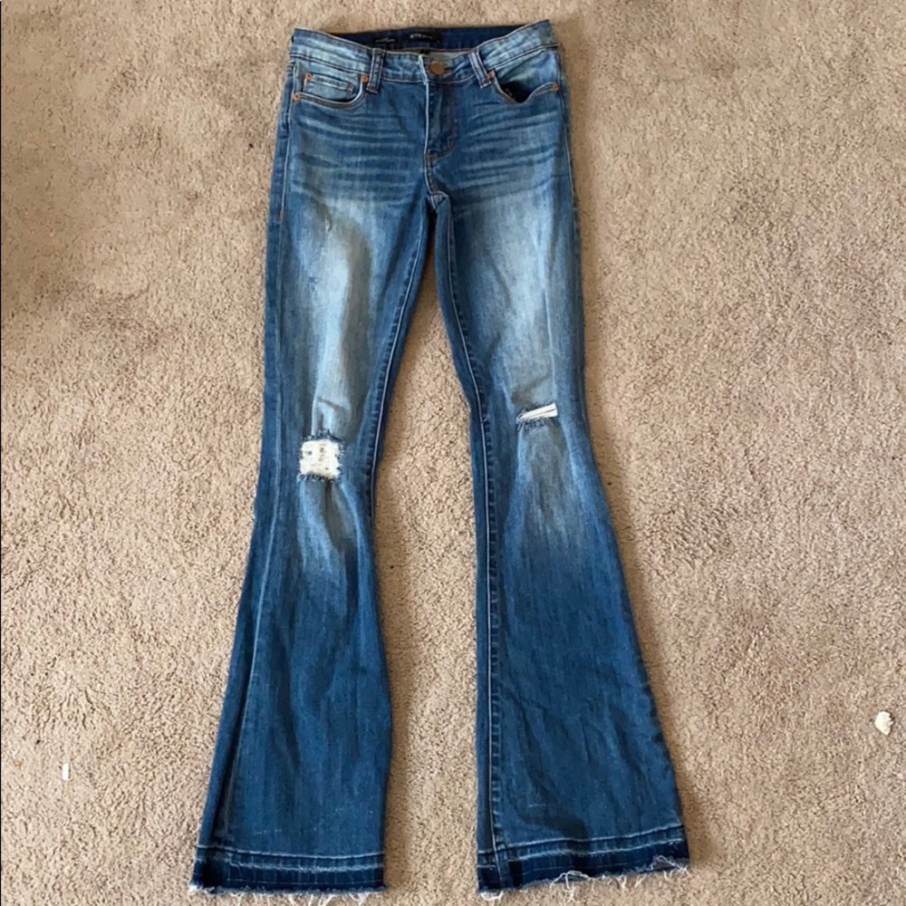 Ripped Bell-Bottom Jeans